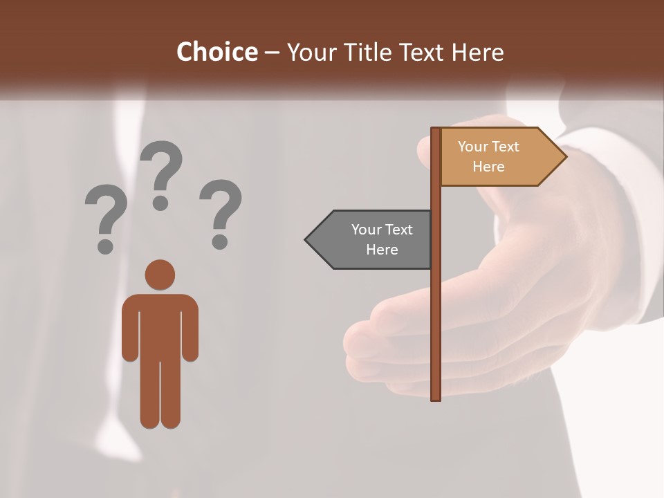 A Man In A Suit Holding Out His Hand PowerPoint Template