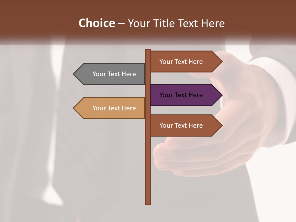 A Man In A Suit Holding Out His Hand PowerPoint Template