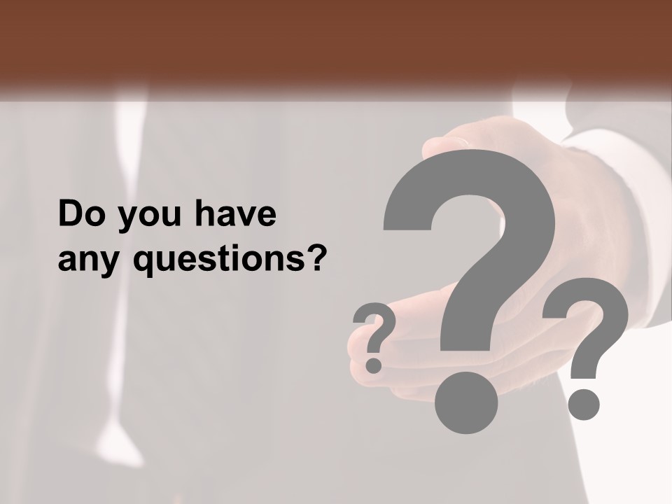 A Man In A Suit Holding Out His Hand PowerPoint Template