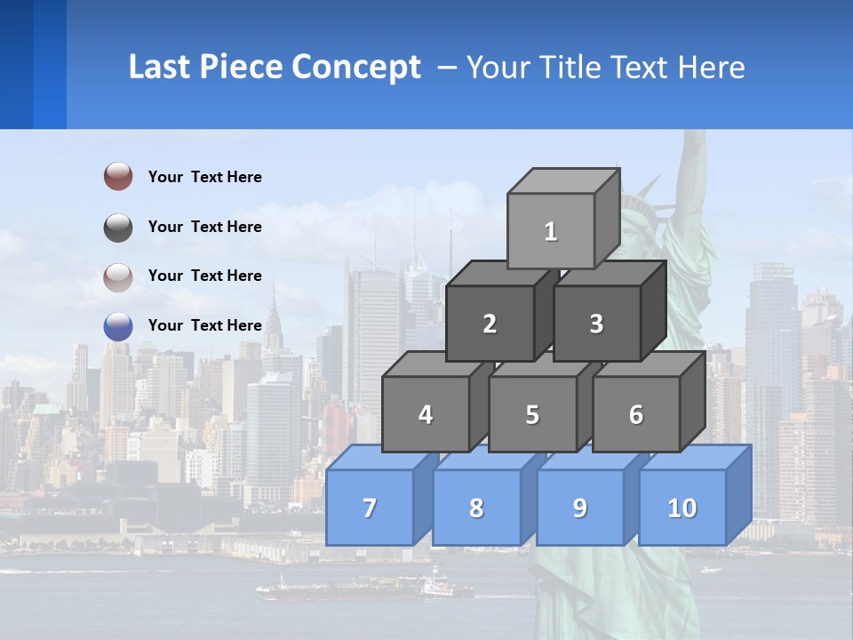 A Statue Of Liberty In Front Of A City Skyline PowerPoint Template