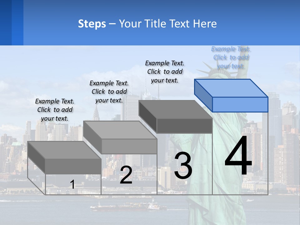 A Statue Of Liberty In Front Of A City Skyline PowerPoint Template