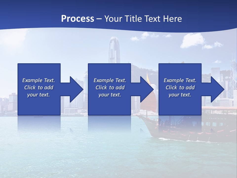 A Boat In The Water With A City In The Background PowerPoint Template