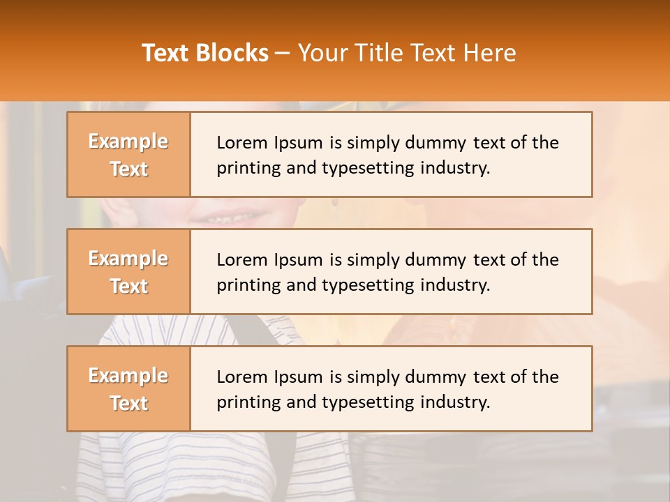 A Young Boy Is Standing In Front Of A School Bus PowerPoint Template