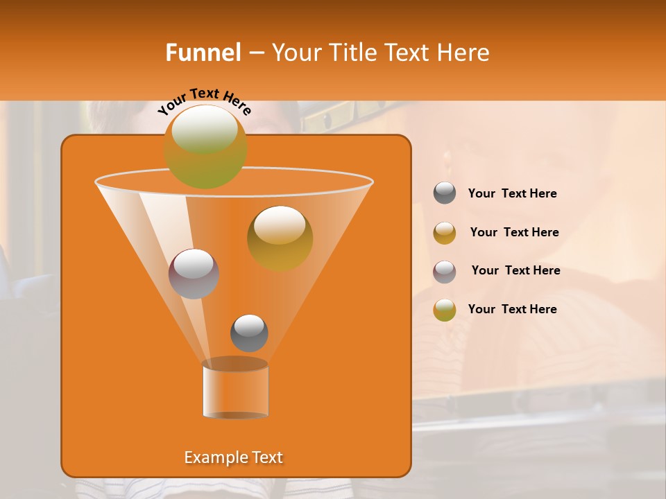 A Young Boy Is Standing In Front Of A School Bus PowerPoint Template