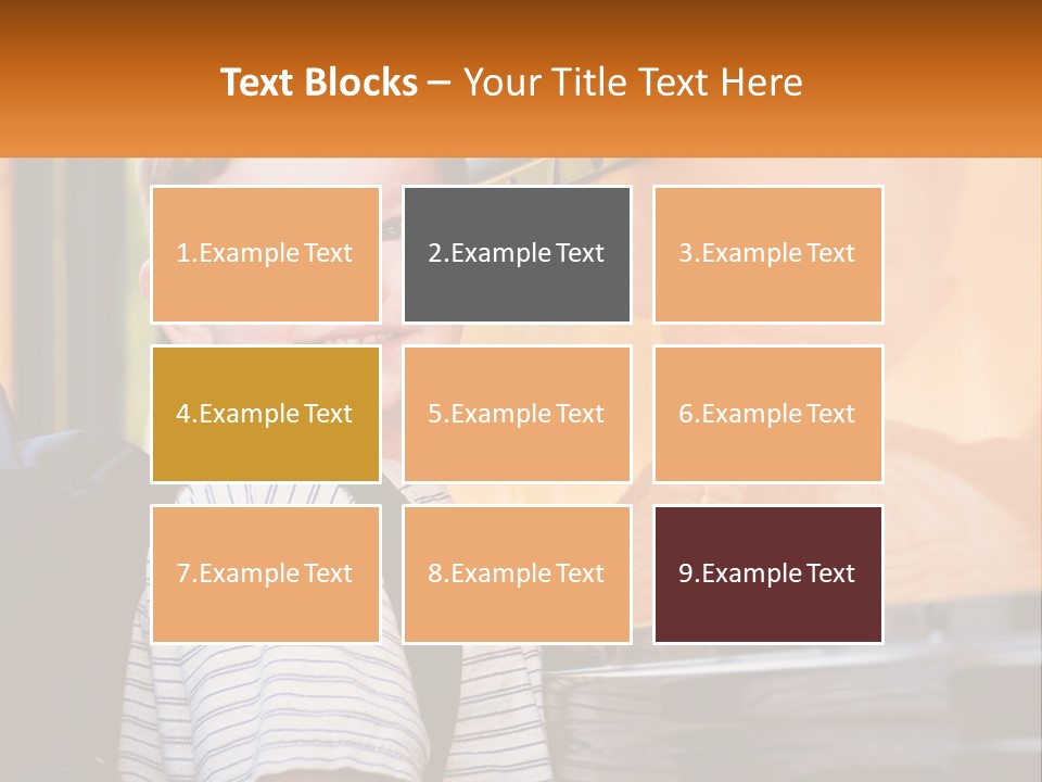 A Young Boy Is Standing In Front Of A School Bus PowerPoint Template