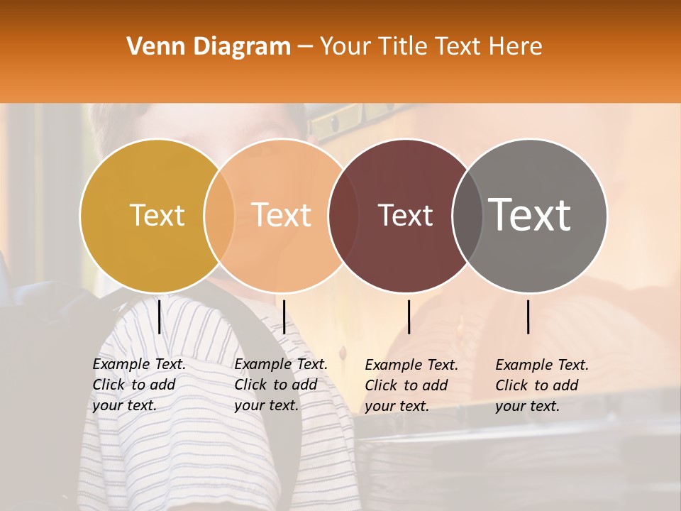 A Young Boy Is Standing In Front Of A School Bus PowerPoint Template