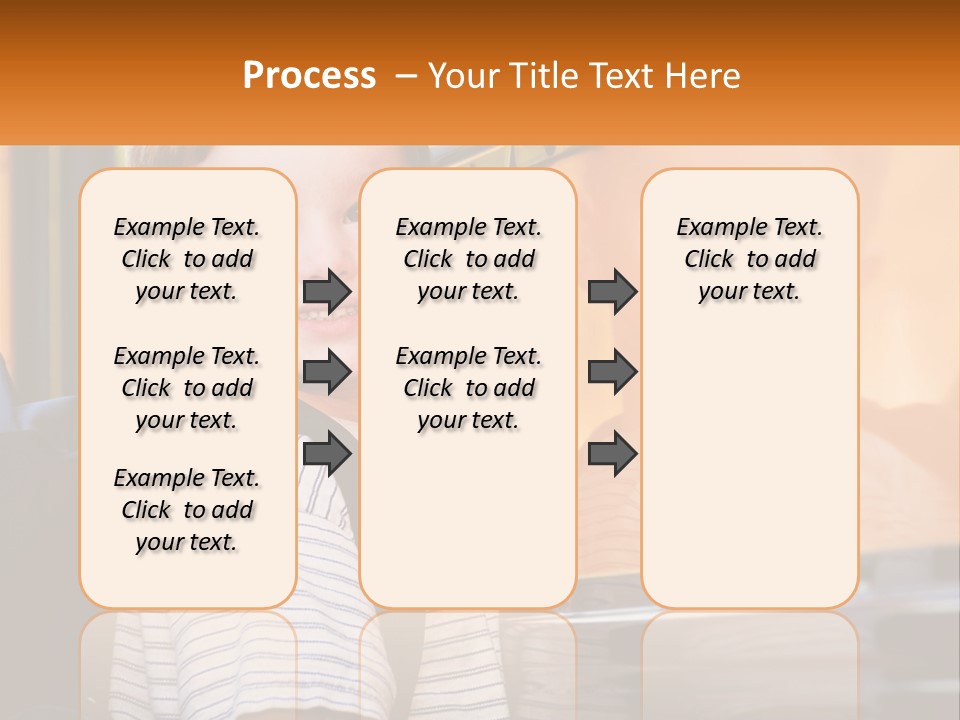 A Young Boy Is Standing In Front Of A School Bus PowerPoint Template