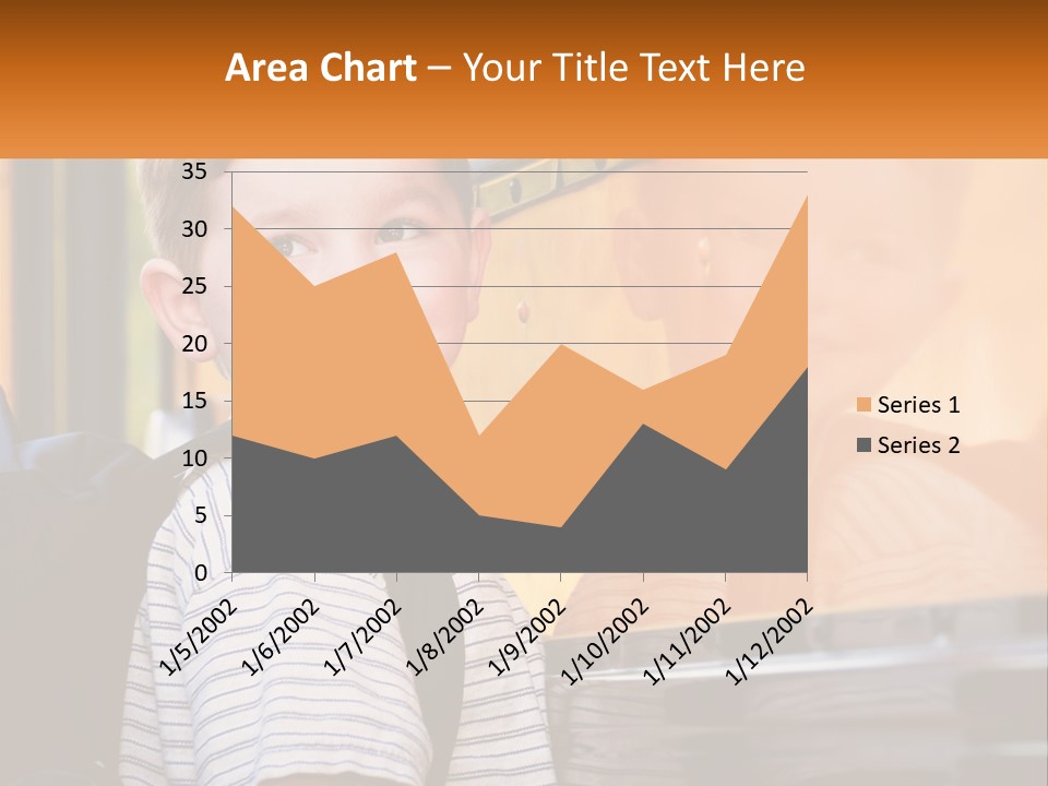 A Young Boy Is Standing In Front Of A School Bus PowerPoint Template