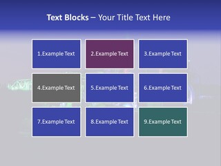 A Power Plant Lit Up At Night With Green And Blue Lights PowerPoint Template