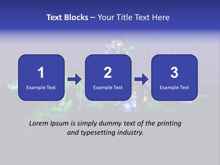 A Power Plant Lit Up At Night With Green And Blue Lights PowerPoint Template