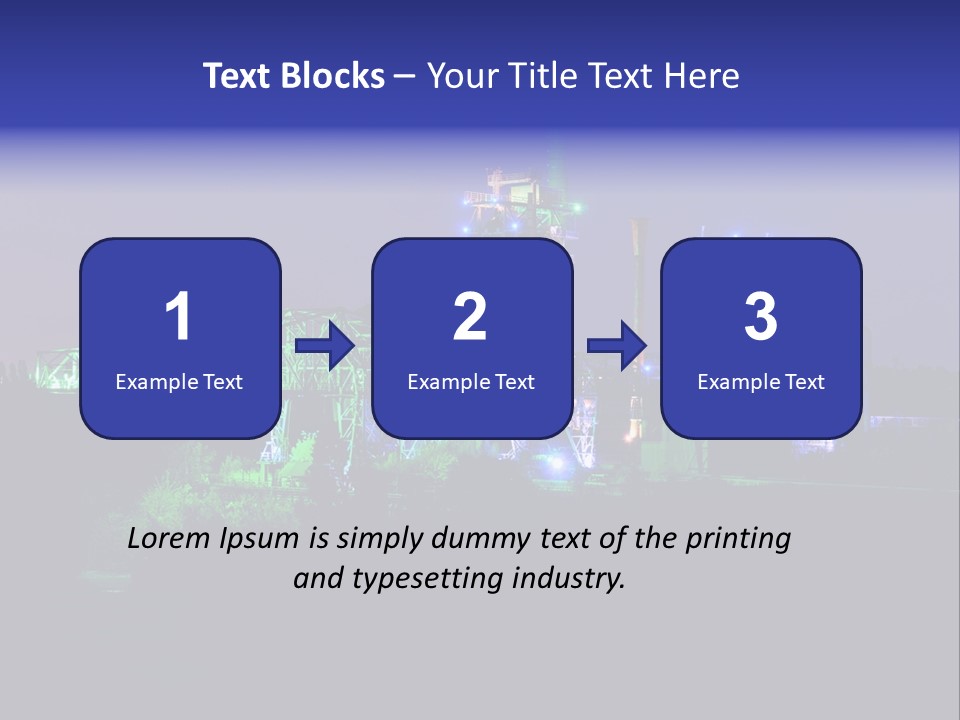 A Power Plant Lit Up At Night With Green And Blue Lights PowerPoint Template