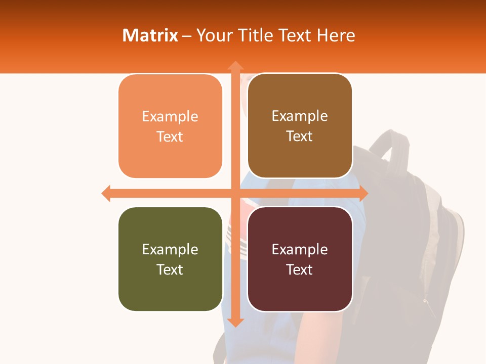 A Young Boy With A Back Pack On His Back PowerPoint Template