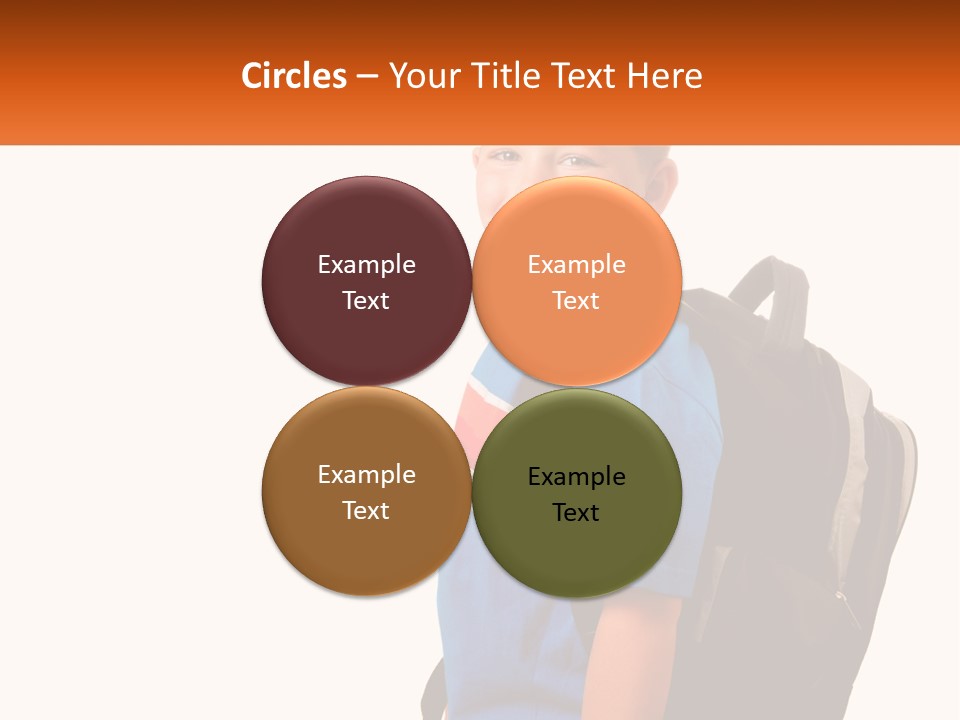 A Young Boy With A Back Pack On His Back PowerPoint Template