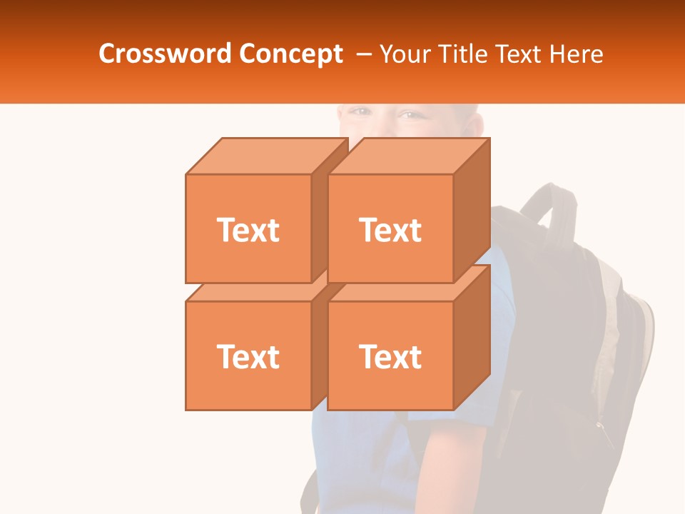 A Young Boy With A Back Pack On His Back PowerPoint Template