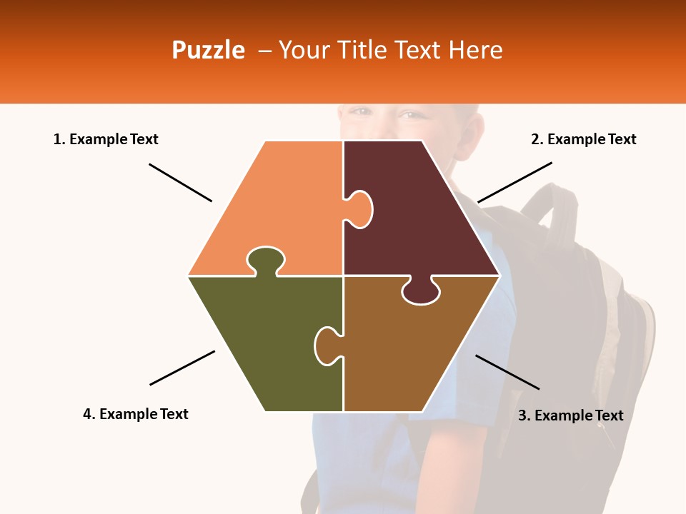 A Young Boy With A Back Pack On His Back PowerPoint Template