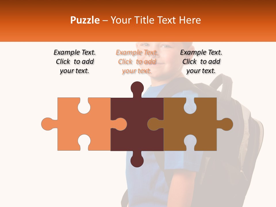 A Young Boy With A Back Pack On His Back PowerPoint Template