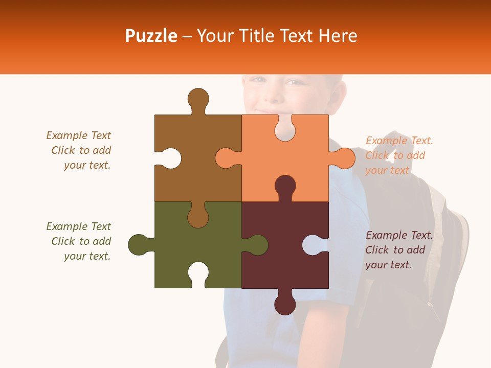 A Young Boy With A Back Pack On His Back PowerPoint Template