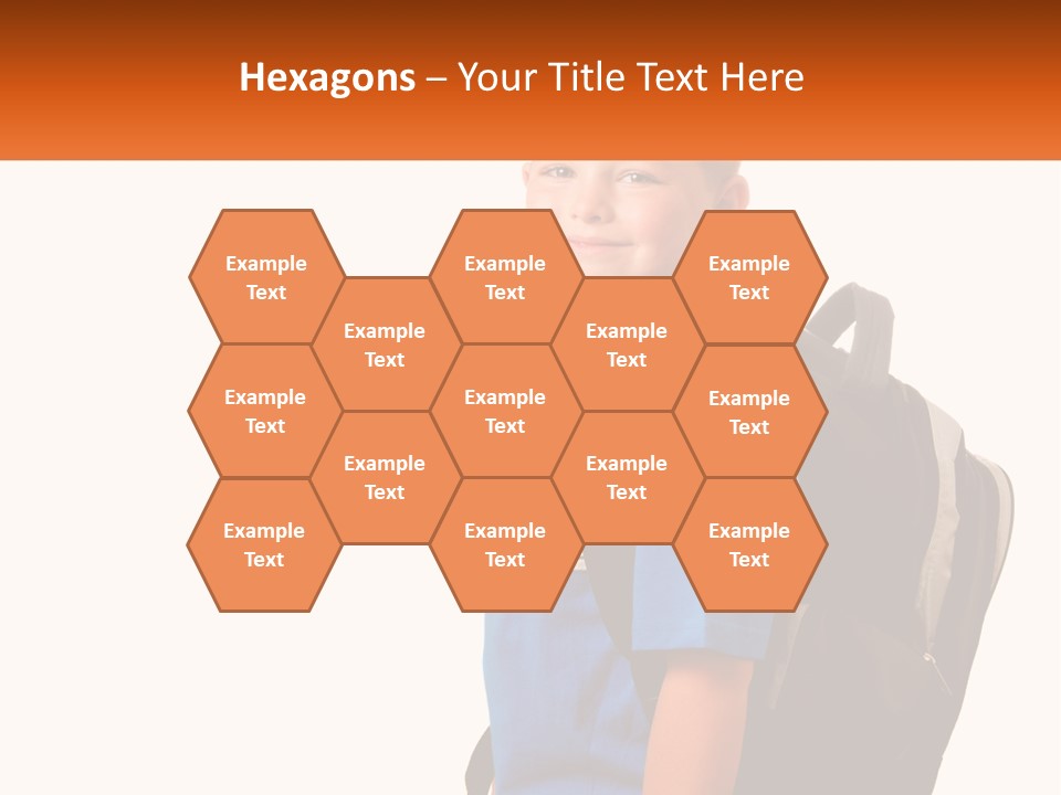 A Young Boy With A Back Pack On His Back PowerPoint Template