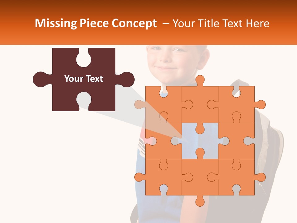 A Young Boy With A Back Pack On His Back PowerPoint Template