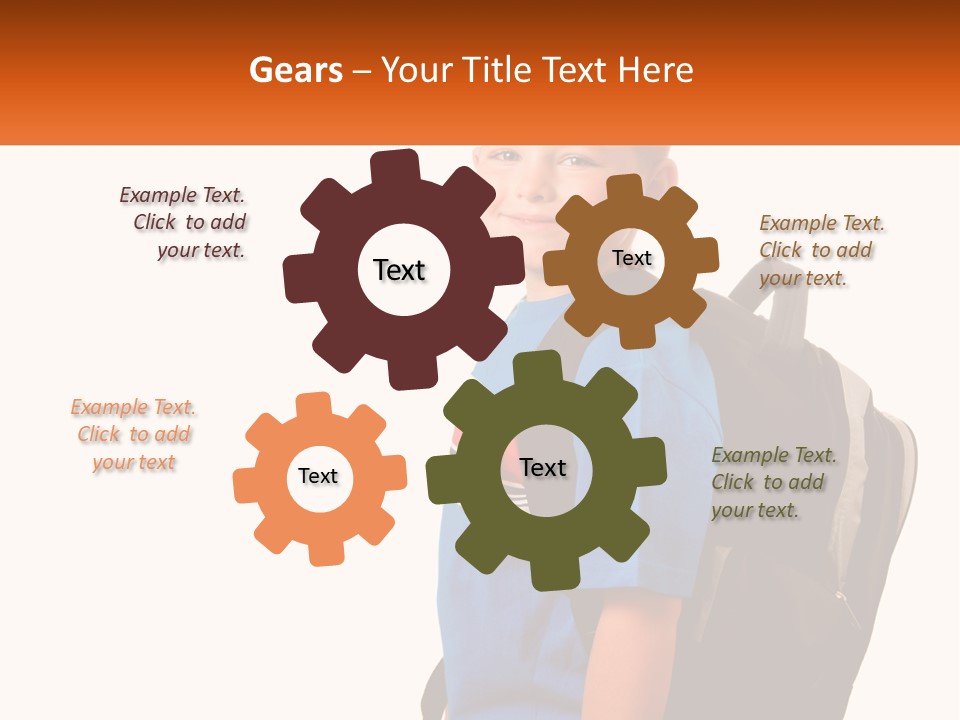 A Young Boy With A Back Pack On His Back PowerPoint Template