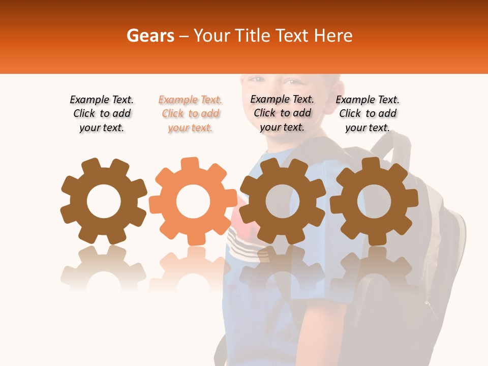 A Young Boy With A Back Pack On His Back PowerPoint Template