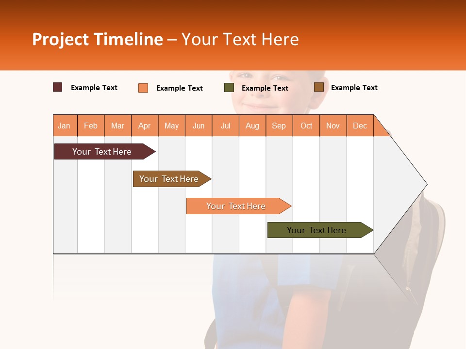 A Young Boy With A Back Pack On His Back PowerPoint Template