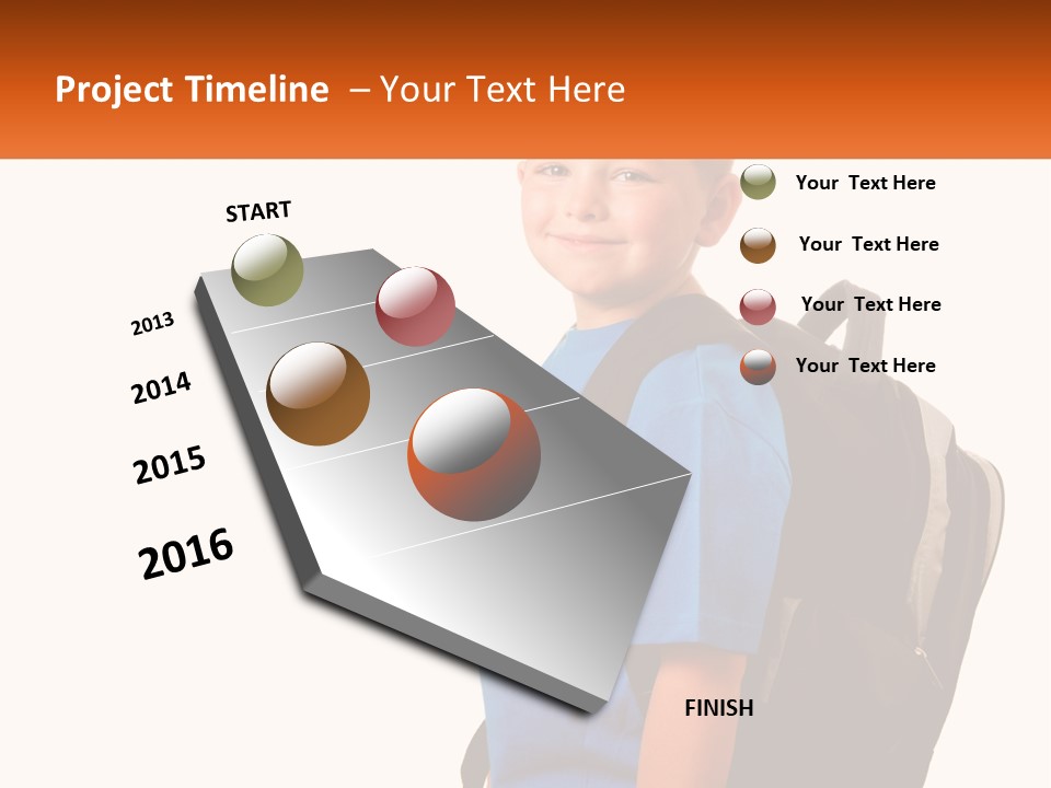 A Young Boy With A Back Pack On His Back PowerPoint Template