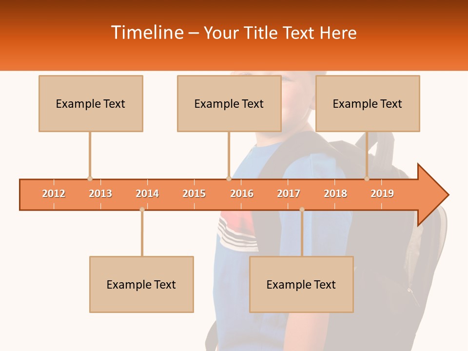 A Young Boy With A Back Pack On His Back PowerPoint Template