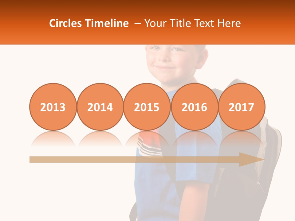 A Young Boy With A Back Pack On His Back PowerPoint Template