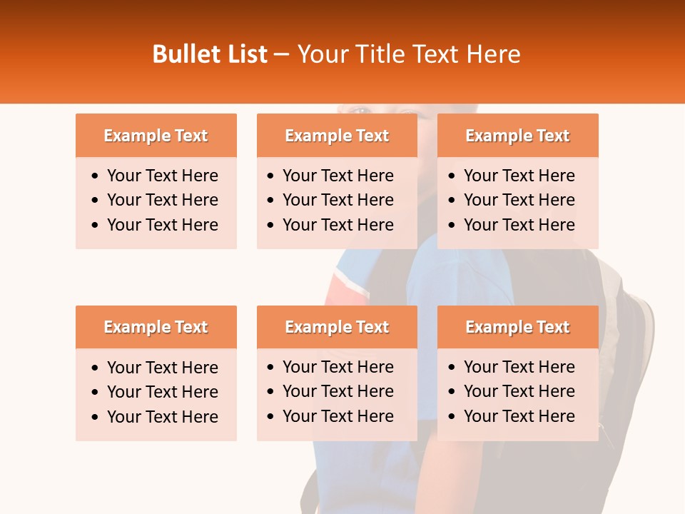 A Young Boy With A Back Pack On His Back PowerPoint Template