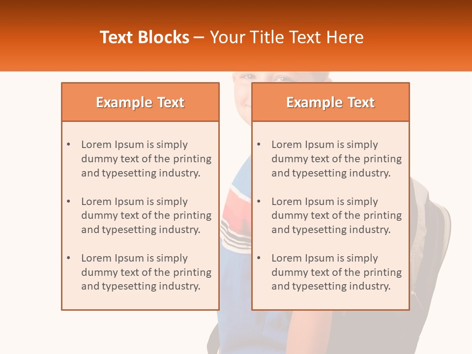 A Young Boy With A Back Pack On His Back PowerPoint Template