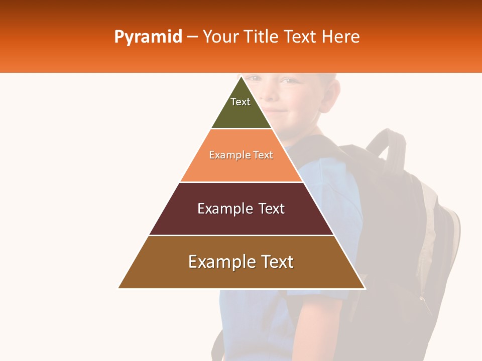 A Young Boy With A Back Pack On His Back PowerPoint Template
