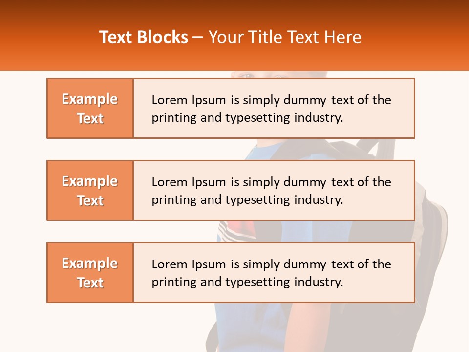 A Young Boy With A Back Pack On His Back PowerPoint Template