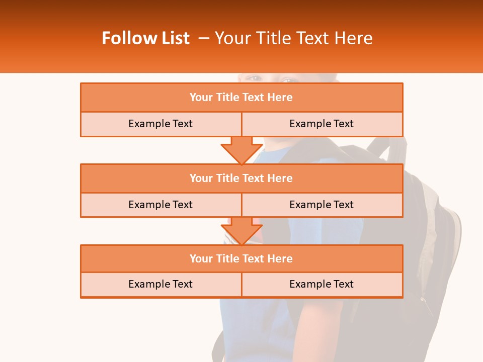 A Young Boy With A Back Pack On His Back PowerPoint Template