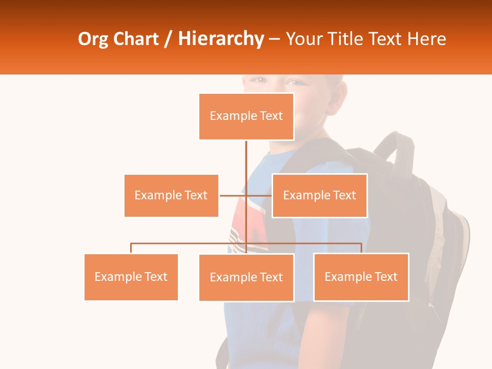 A Young Boy With A Back Pack On His Back PowerPoint Template