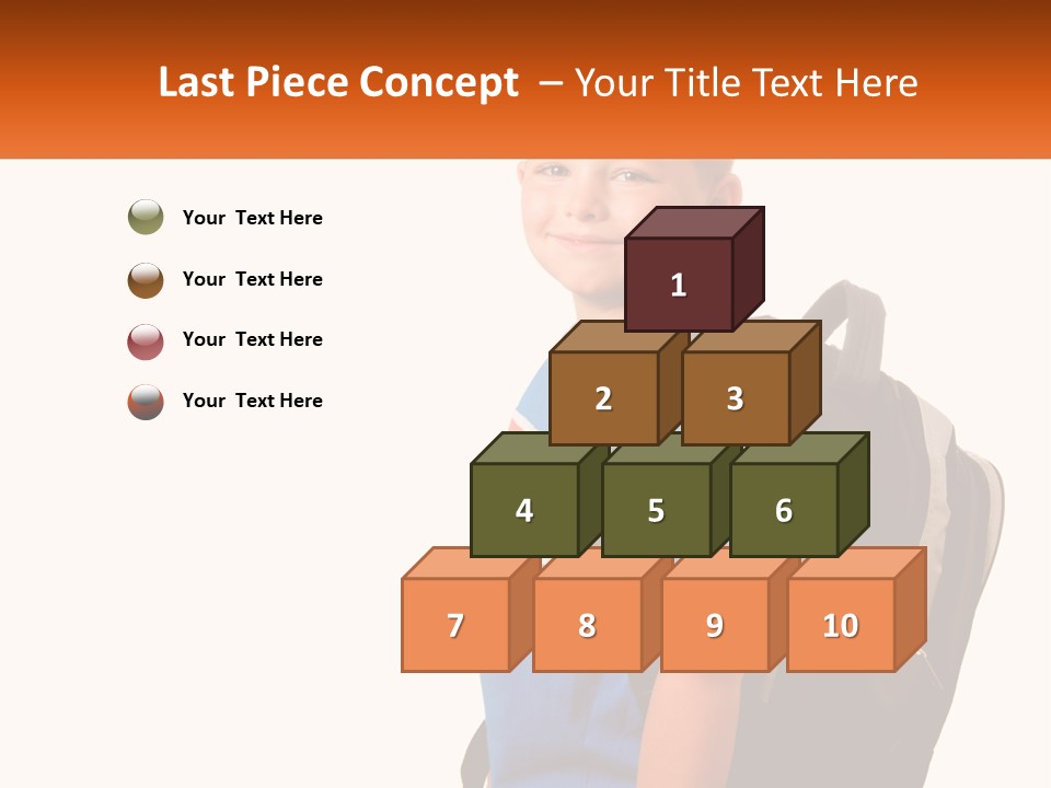 A Young Boy With A Back Pack On His Back PowerPoint Template