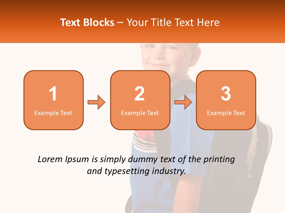 A Young Boy With A Back Pack On His Back PowerPoint Template