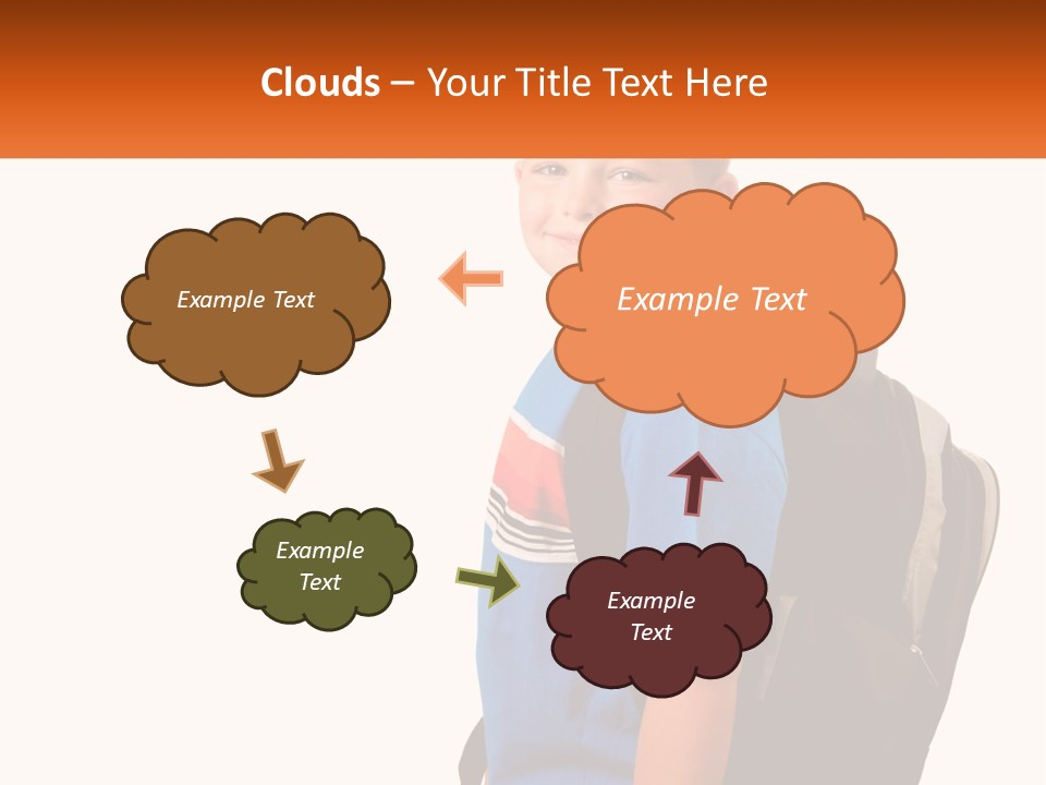 A Young Boy With A Back Pack On His Back PowerPoint Template