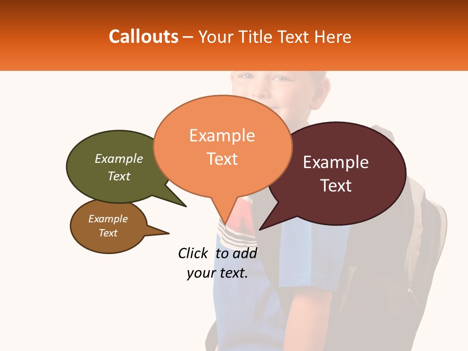 A Young Boy With A Back Pack On His Back PowerPoint Template