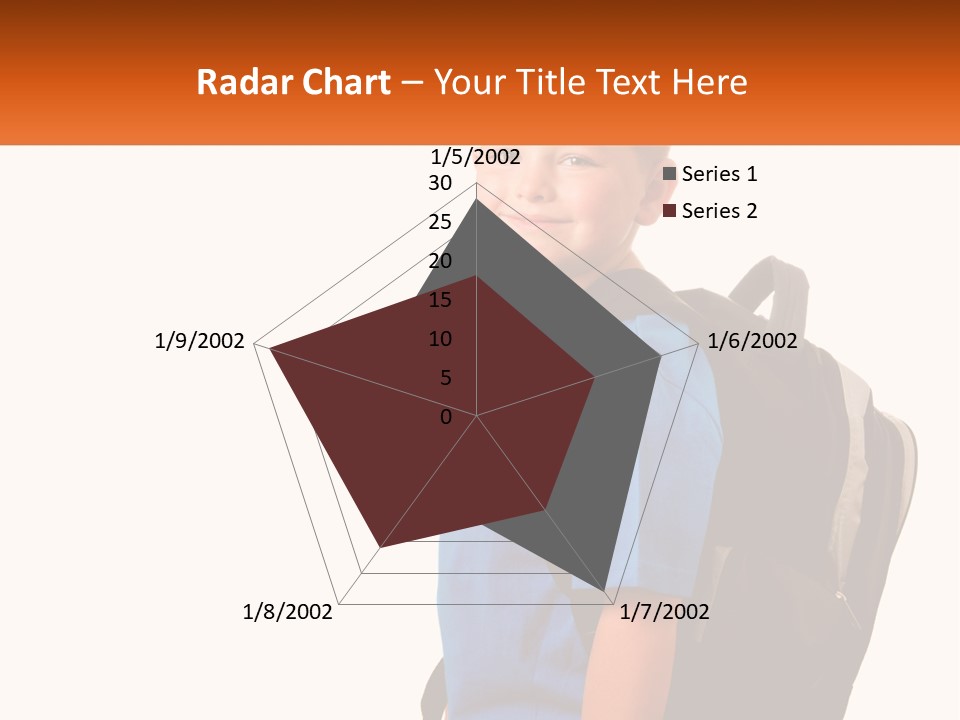 A Young Boy With A Back Pack On His Back PowerPoint Template