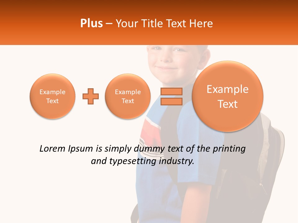 A Young Boy With A Back Pack On His Back PowerPoint Template