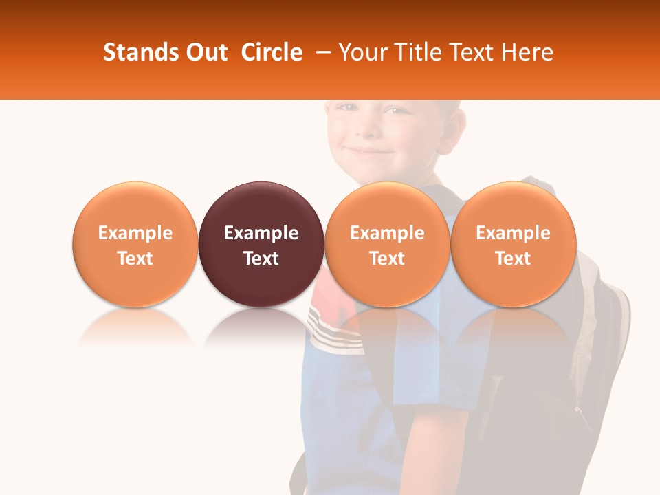 A Young Boy With A Back Pack On His Back PowerPoint Template