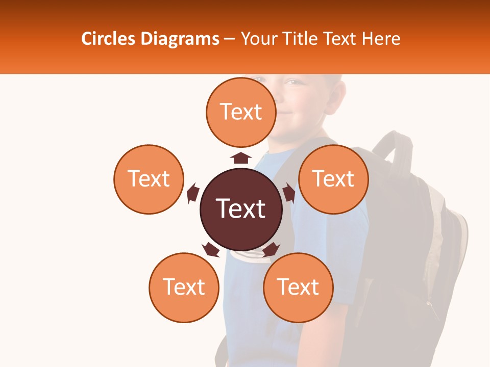 A Young Boy With A Back Pack On His Back PowerPoint Template