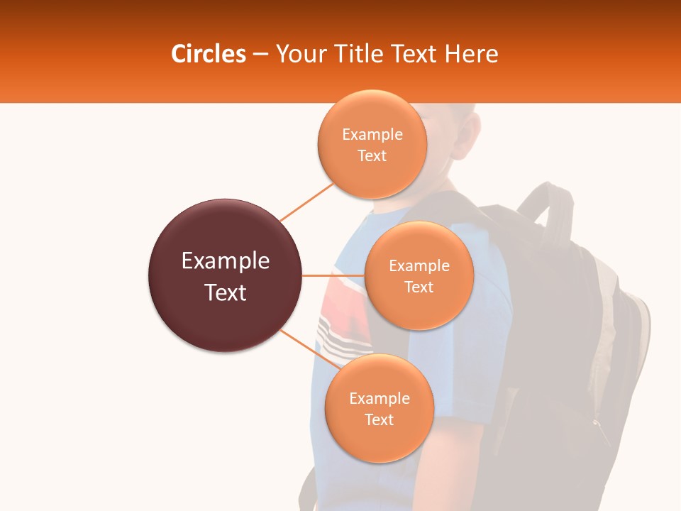 A Young Boy With A Back Pack On His Back PowerPoint Template