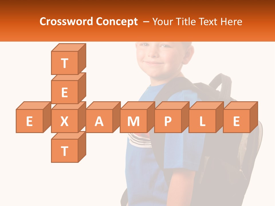 A Young Boy With A Back Pack On His Back PowerPoint Template