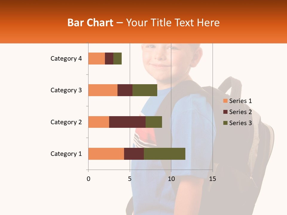 A Young Boy With A Back Pack On His Back PowerPoint Template