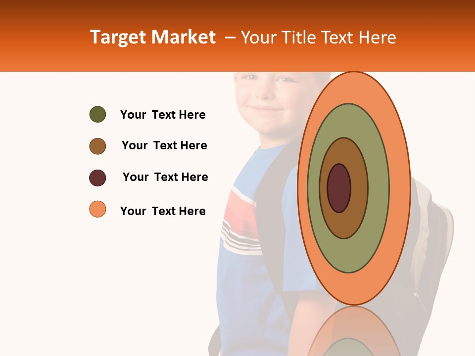 A Young Boy With A Back Pack On His Back PowerPoint Template