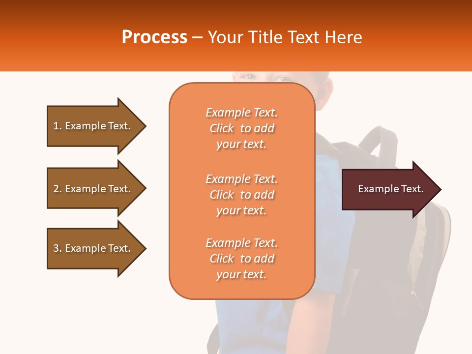 A Young Boy With A Back Pack On His Back PowerPoint Template