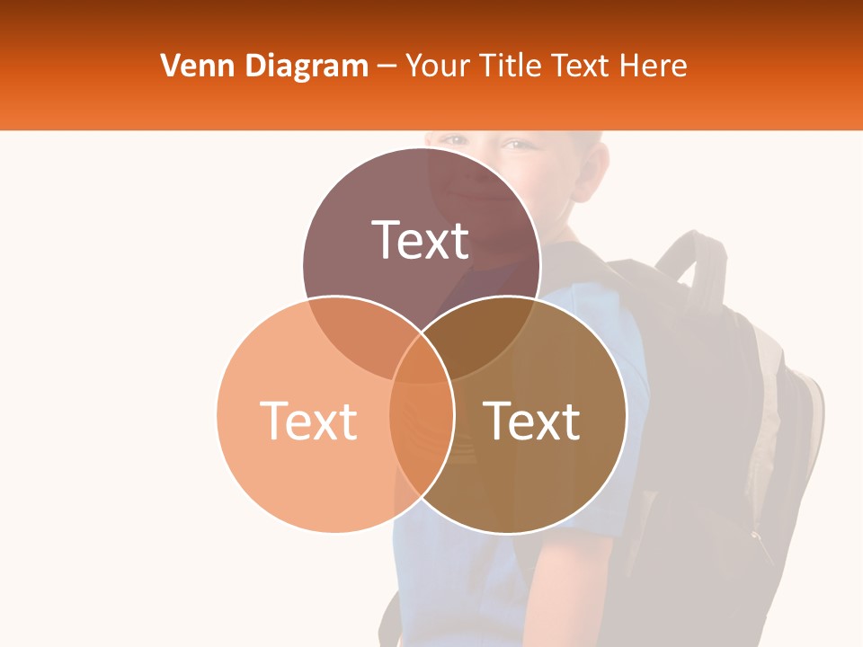 A Young Boy With A Back Pack On His Back PowerPoint Template