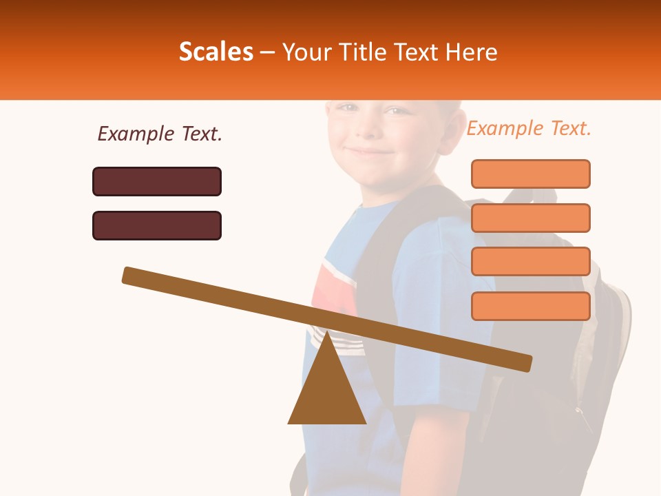 A Young Boy With A Back Pack On His Back PowerPoint Template